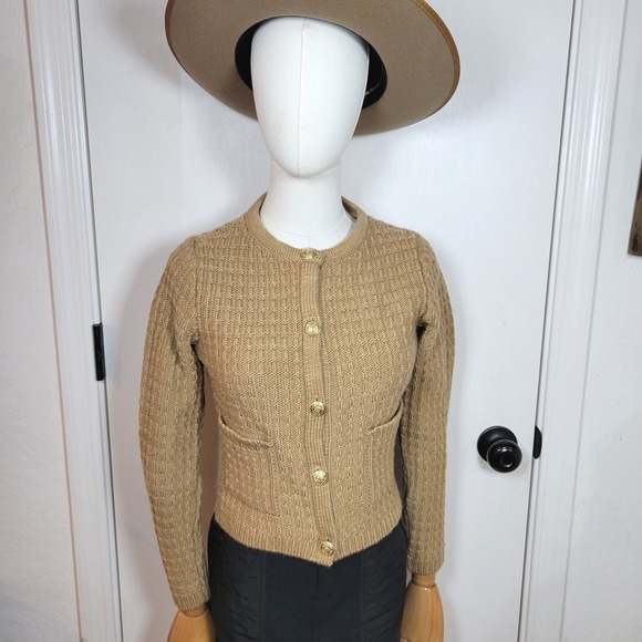 Mango Sweaters - Mango Cottagecore Button-Up Knit Cardigan Size XS Preppy Chic Brown Wool Blend